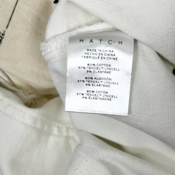 Hatch Straight Leg Raw Hem Cropped Maternity Jeans White - Picture 5 of 7